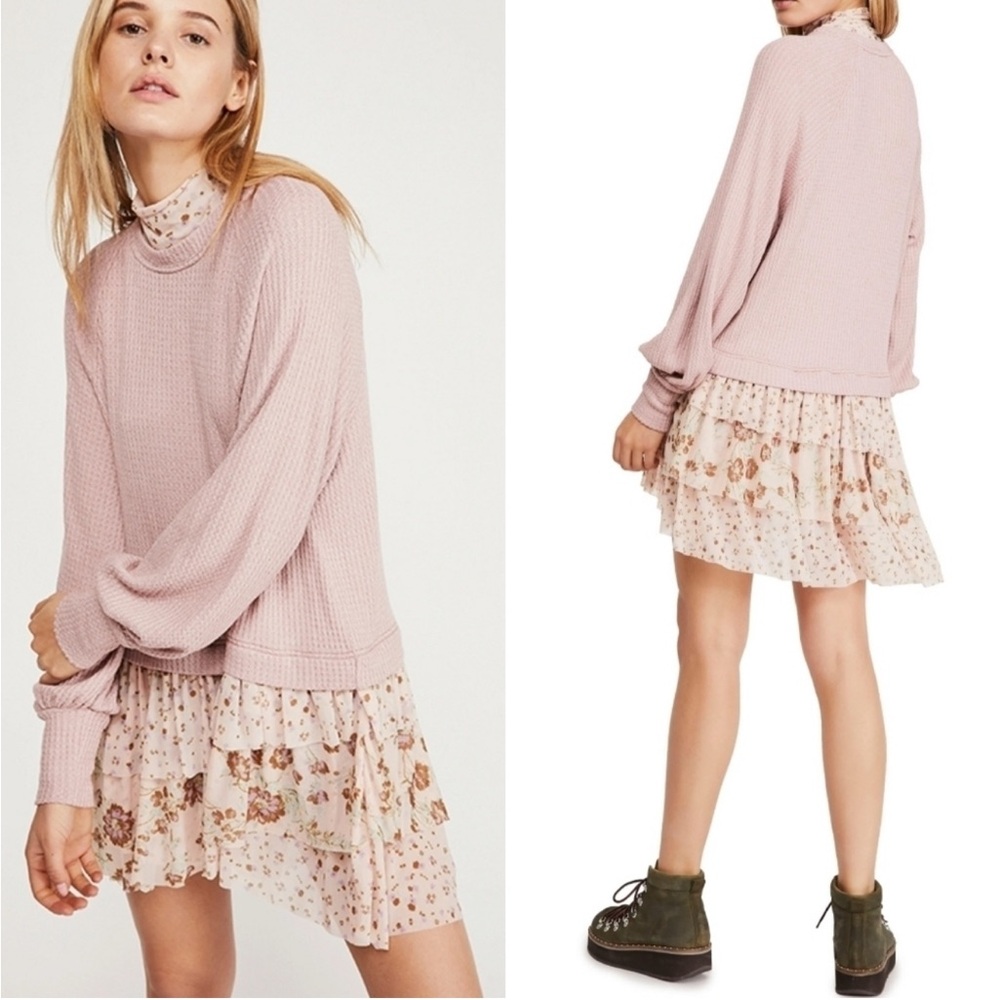 FREE PEOPLE Opposites Atttaction Thermal Dress Sz XS